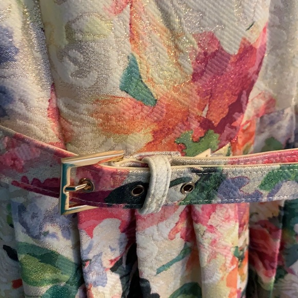 Tahari Floral Jacquard flower ombre fit and flare dress 4 NWT new with tags - Picture 5 of 10